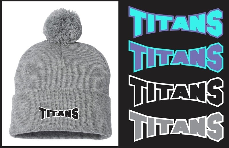 Titans Gymnastics - Heather Grey Titans Pom-Pom Beanie