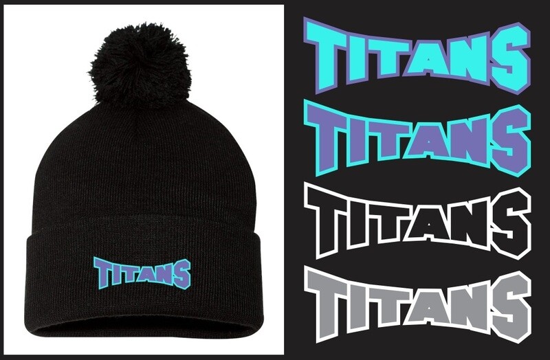 Titans Gymnastics - Black Titans Pom-Pom Beanie