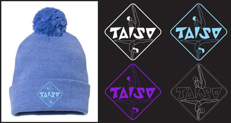 Taiso Gymnastics - Taiso Heather Blue Pom-Pom Beanie