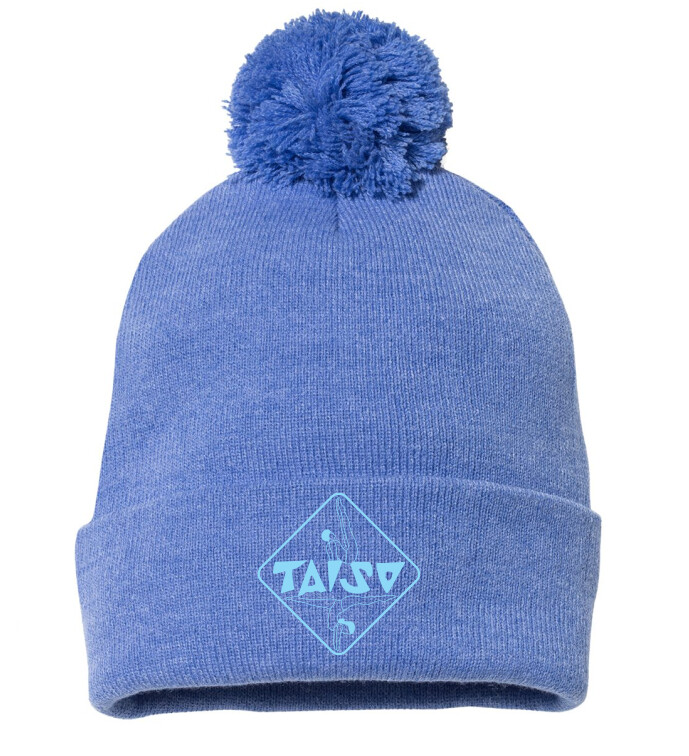 Taiso Gymnastics - Taiso Heather Blue Pom-Pom Beanie