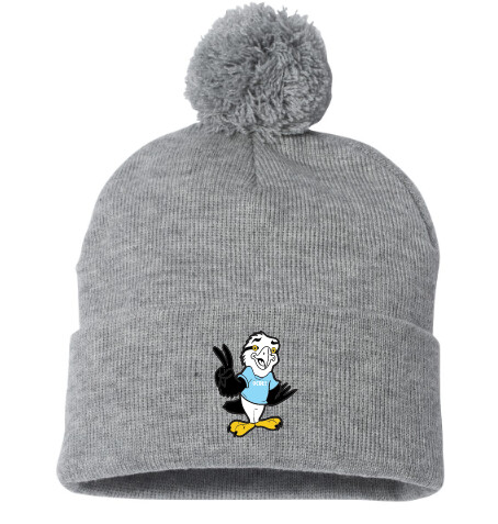 O&#39;Connell Drive Elementary - Heather Grey Eagle Pom-Pom Beanie