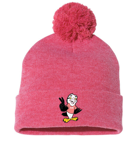 O'Connell Drive Elementary - Heather Red Eagle Pom-Pom Beanie