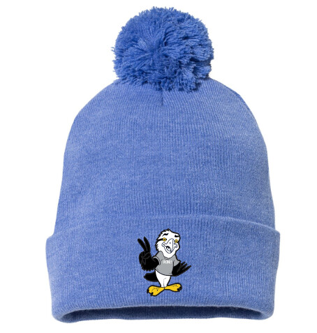 O&#39;Connell Drive Elementary - Heather Blue Eagle Pom-Pom Beanie