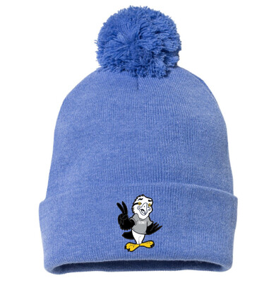 O'Connell Drive Elementary - Heather Blue Eagle Pom-Pom Beanie