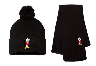 O&#39;Connell Drive Elementary - Eagle Winter Bundle (Black Pom-Pom Beanie, Black Scarf)