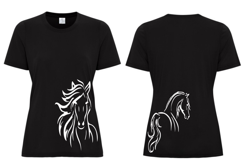 NSEF -  Ladies Black Pro Spun Horse T-Shirt