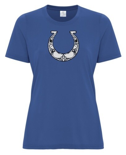 NSEF -  Ladies Royal Blue Pro Spun Horseshoe T-Shirt