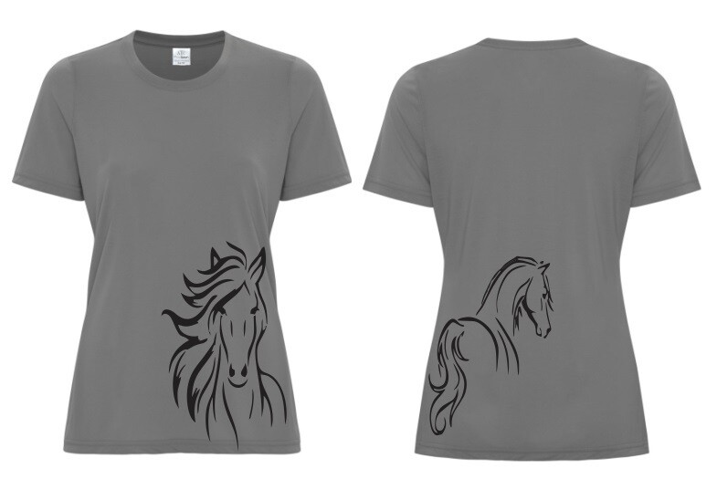 NSEF -  Ladies Coal Grey Pro Spun Horse T-Shirt