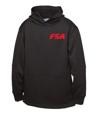 FSA - Youth Black PTECH Fleece Pullover Hoodie (Left Chest)