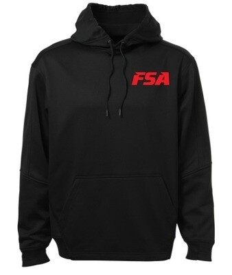 FSA - Adult Black PTECH Fleece Pullover Hoodie (Left Chest)