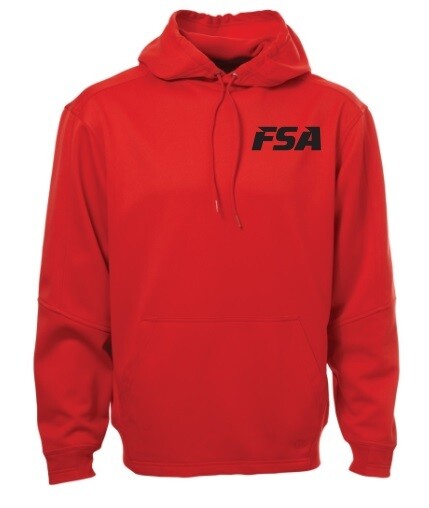 FSA - Adult Red PTECH Fleece Pullover Hoodie (Left Chest)