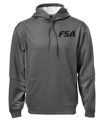 FSA - Adult Charcoal Heather PTECH Fleece Pullover Hoodie (Left Chest)