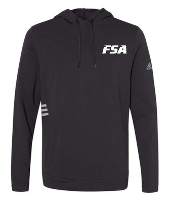 FSA - Men's Black Lightweight Adidas Hoodie (White Logo)
