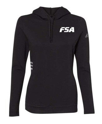 FSA - Ladies Black Lightweight Adidas Hoodie (White Logo)
