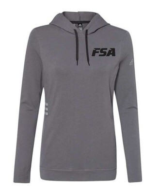 FSA - Ladies Grey Lightweight Adidas Hoodie (Black Logo)