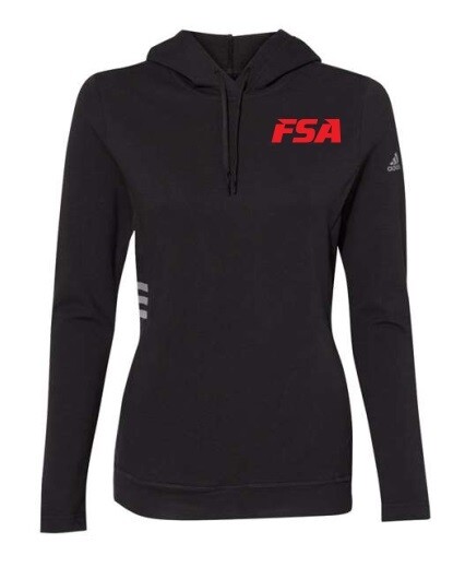 FSA - Ladies Black Lightweight Adidas Hoodie (Red Logo)