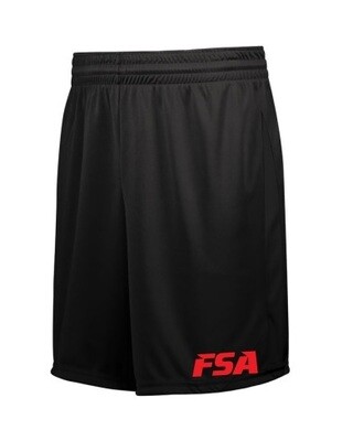 FSA - Youth Black Athletico Shorts (Red Logo)