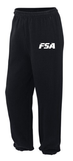 FSA -  Adult Black Sweatpants (White Logo)