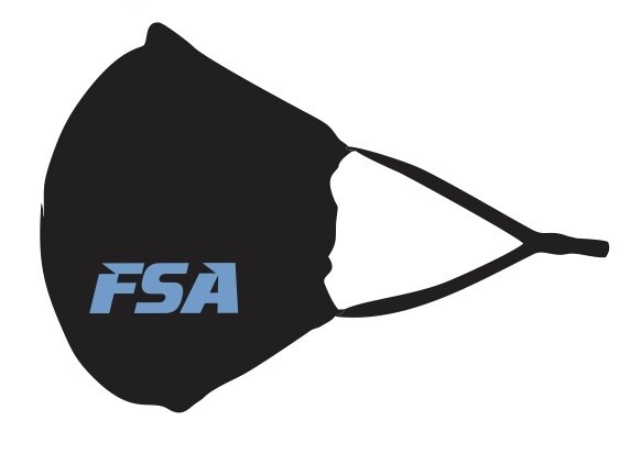 FSA - Black Re-Usable Mask (Light Blue Logo)