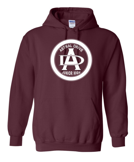 Astral Drive Junior High - Maroon Astral Drive Logo Hoodie (Full Chest)