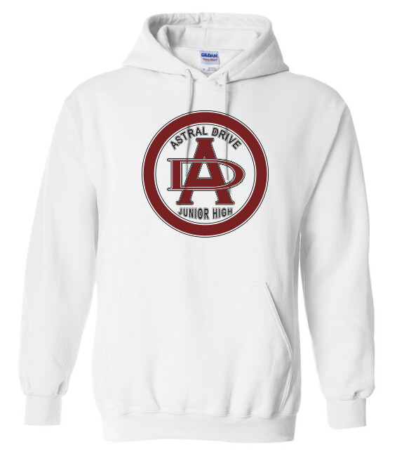 Astral Drive Junior High - White Astral Drive Logo Hoodie (Full Chest)