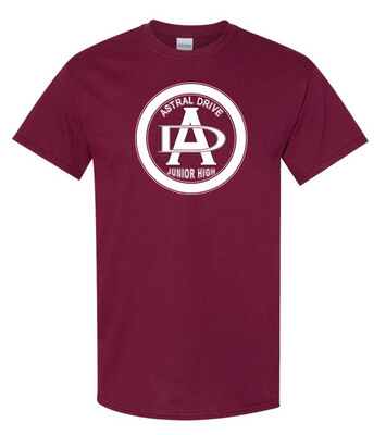 Astral Drive Junior High - Maroon Astral Drive Logo Cotton T-Shirt (Full Chest)
