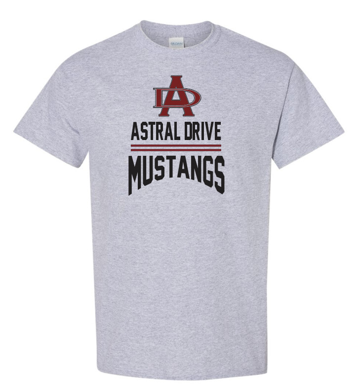 Astral Drive Junior High - Sport Grey Astral Drive Mustangs Cotton T-Shirt