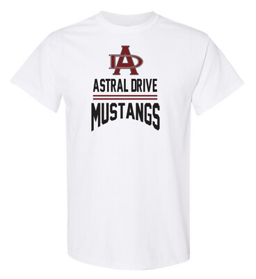 Astral Drive Junior High - White Astral Drive Mustangs Cotton T-Shirt