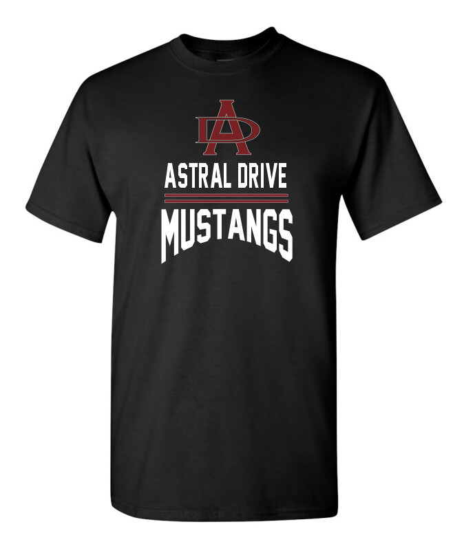 Astral Drive Junior High - Black Astral Drive Mustangs Cotton T-Shirt