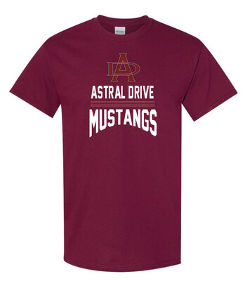 Astral Drive Junior High - Maroon Astral Drive Mustangs Cotton T-Shirt