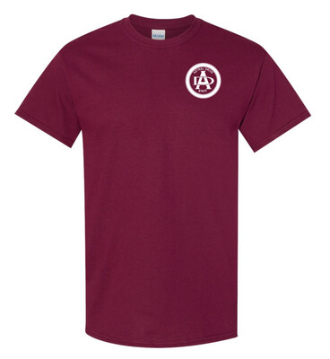 Astral Drive Junior High - Maroon Astral Drive Staff Cotton T-Shirt (Left Chest)