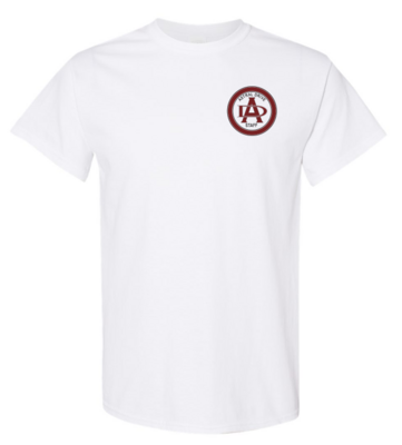Astral Drive Junior High - White Astral Drive Staff Cotton T-Shirt (Left Chest)