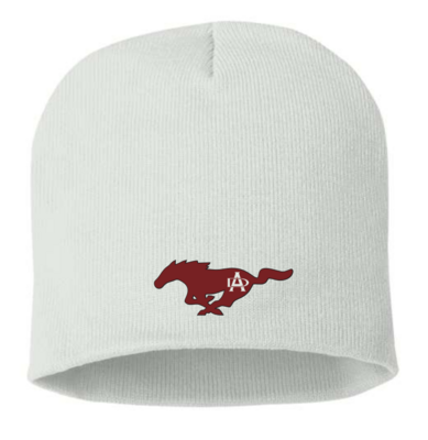 Astral Drive Junior High - White AD Mustangs Logo Beanie