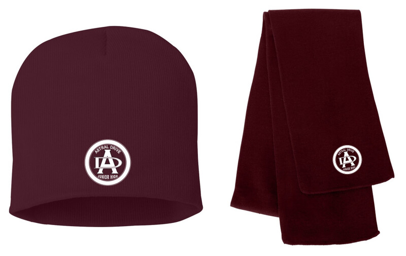 Astral Drive Junior High - Winter Bundle (Maroon Beanie, Maroon Scarf)