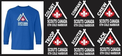 6th Cole Harbour Scouts - Youth Cotton Long Sleeve Shirt