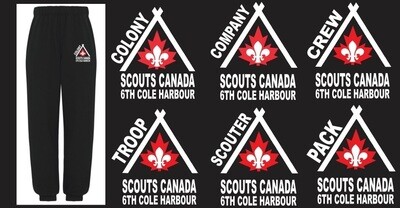 6th Cole Harbour Scouts - Adult Black Sweatpants