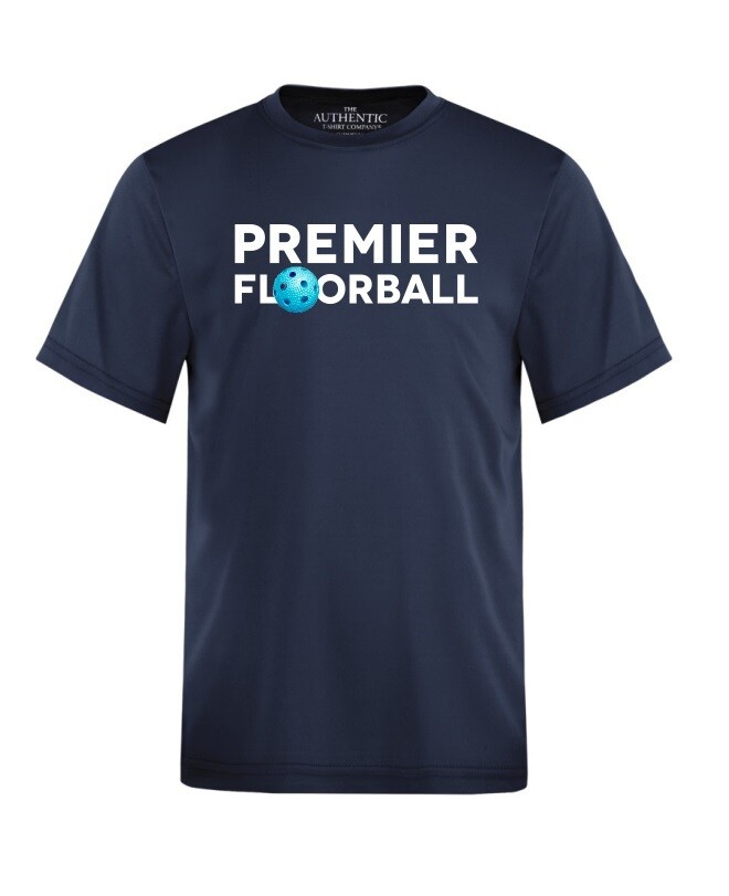 Premier Floorball - Youth Navy Short Sleeve Moist Wick