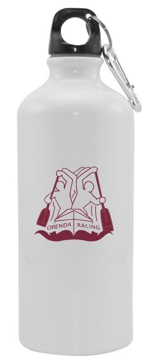 Orenda Canoe Club - White Aluminum Water Bottle (Maroon Logo)