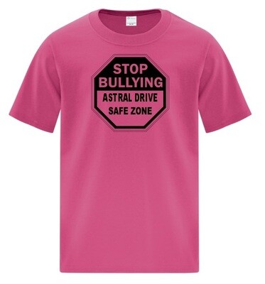 Astral Drive Elementary School - Stop Bullying Cotton T-Shirt (Black Logo)