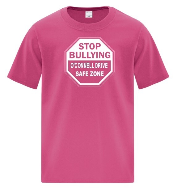 O&#39;Connell Drive Elementary  - Stop Bullying Cotton T-Shirt (White Logo)