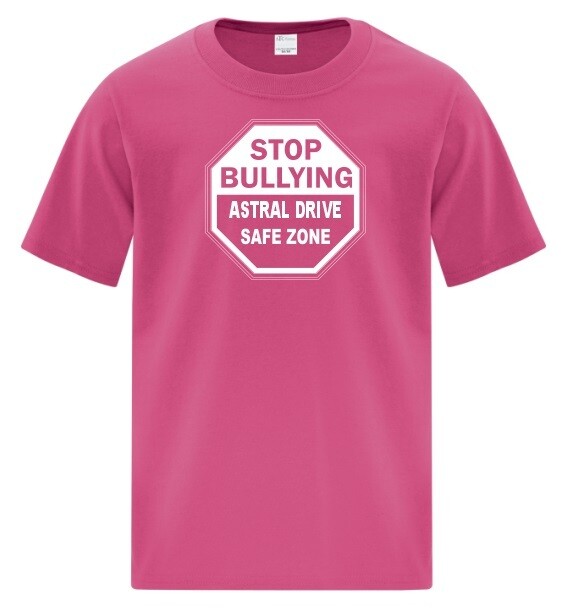 Astral Drive Elementary School - Stop Bullying Cotton T-Shirt (White Logo)