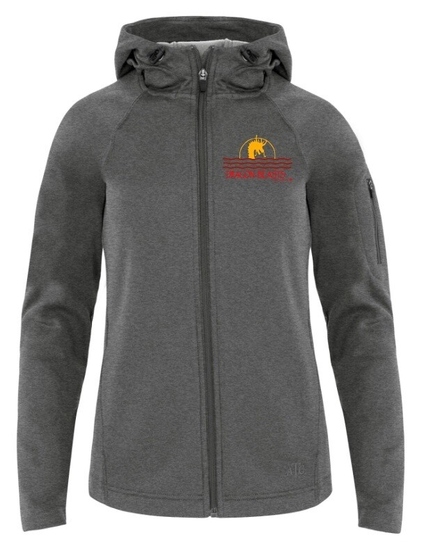 Beast Pro Shop - Ladies Charcoal Heather PTECH Fleece Zip Hoodie