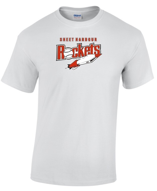 Sheet Harbour Rockets - White T-Shirt (3 Color Logo)