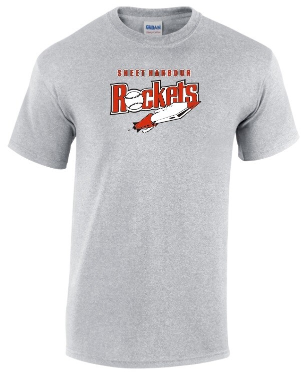 Sheet Harbour Rockets - Sport Grey T-Shirt (3 Color Logo)