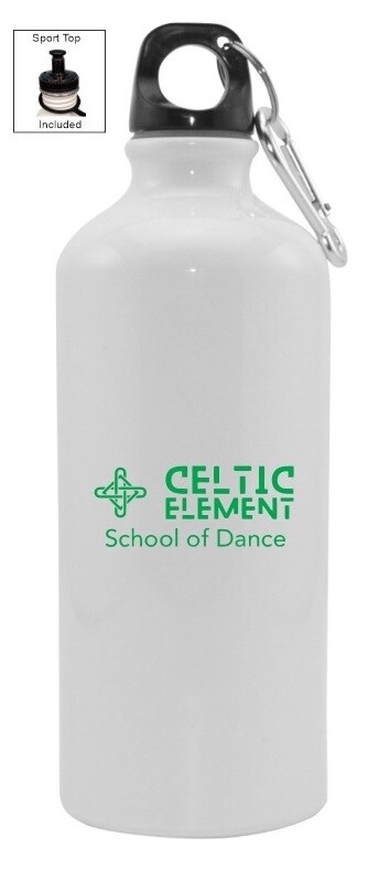 Celtic Element School of Dance - Aluminum Water Bottle (Green Logo)
