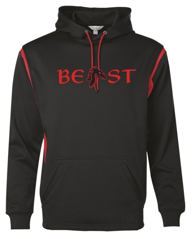 Beast Pro Shop - Black &amp; Red Fleece Pullover Hoodie
