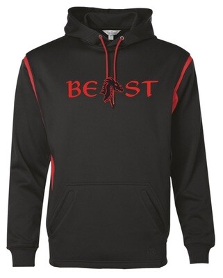 Beast Pro Shop - Black & Red Fleece Pullover Hoodie