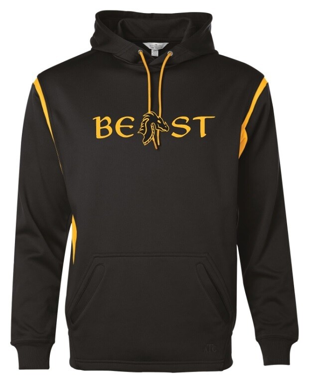 Beast Pro Shop - Black & Yellow Fleece Pullover Hoodie