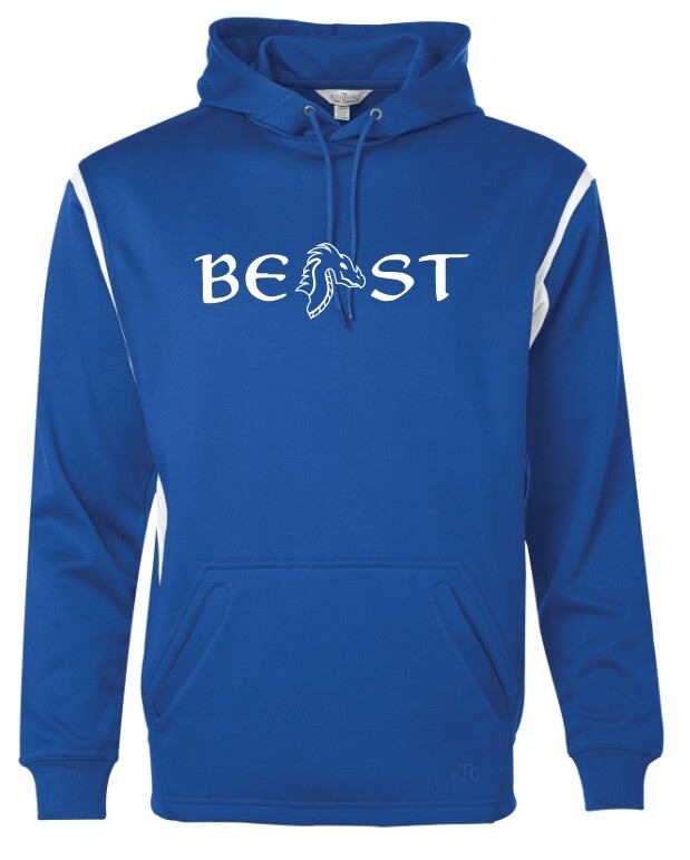 Beast Pro Shop - Royal Blue &amp; White Fleece Pullover Hoodie