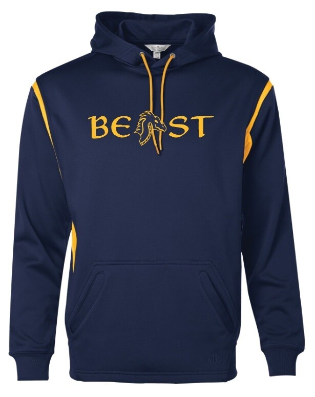 Beast Pro Shop - Navy &amp; Yellow Fleece Pullover Hoodie